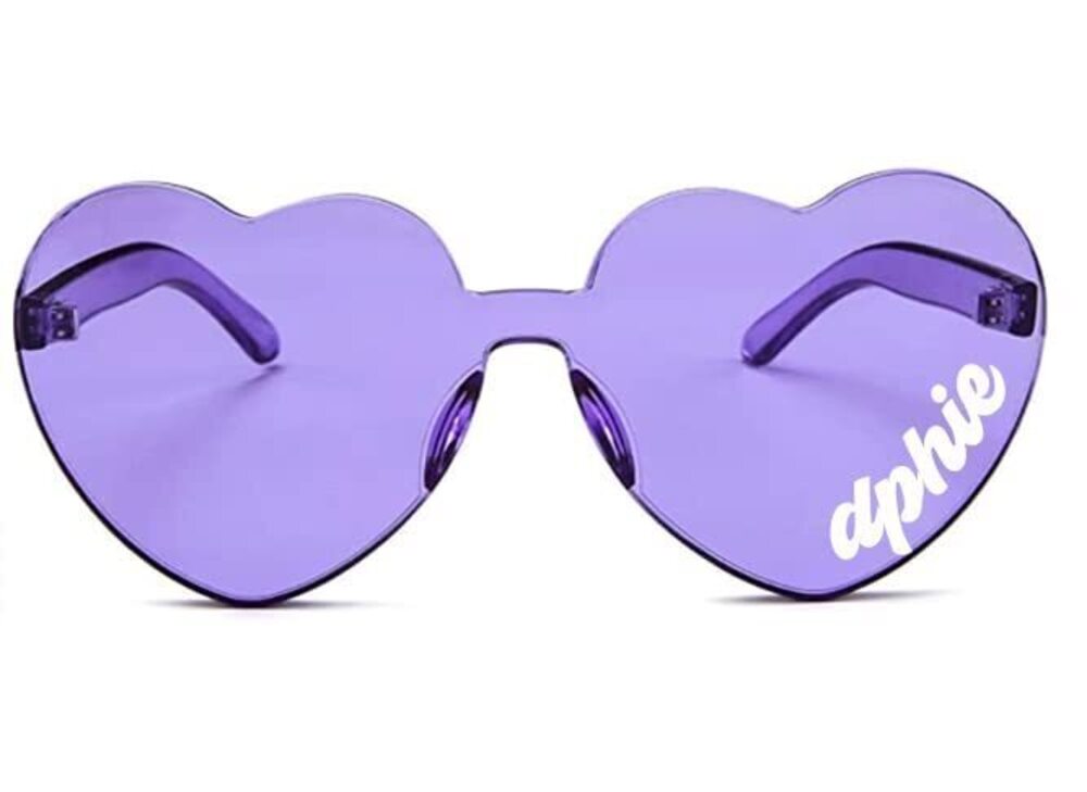 3423 Delta Phi Epsilon Sunglasses — Heart Shaped Sunglasses printed